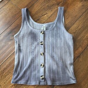 Striped Button-Down Tank Top